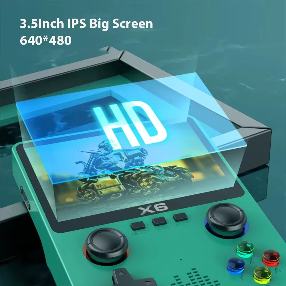 NEW X6 Game Console Retro Video Game Console 3.5'' IPS Screen Portable Handheld Game Player Classic Games Children Gifts