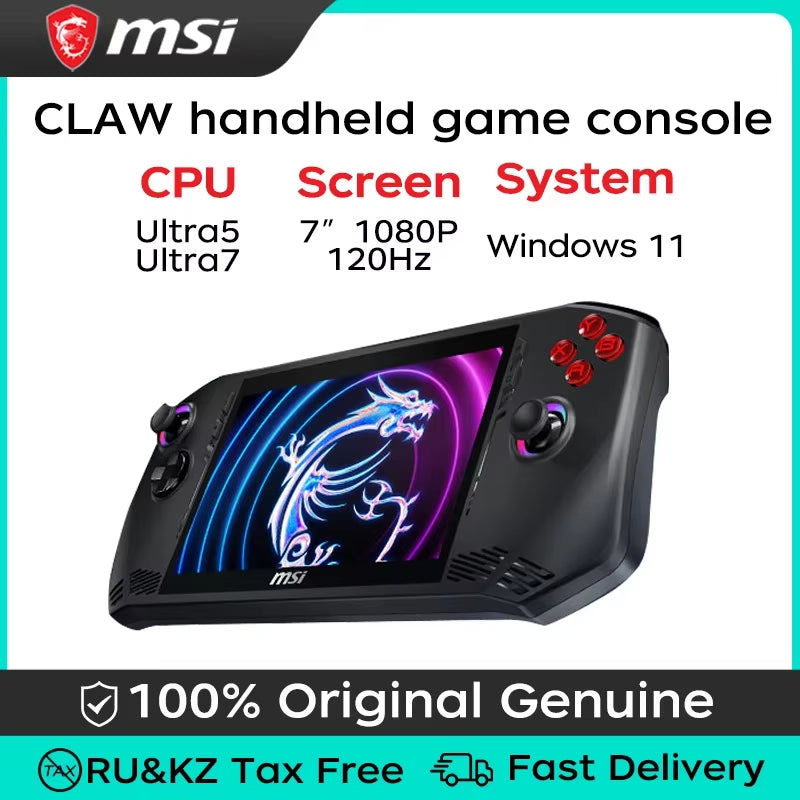 Console Di Gioco Portatile MSI CLAW  Core Ultra5 16G 512G/Ultra7 16G 1TB 7 Pollici 120Hz Wifi7 Libro Da Gioco Portatile