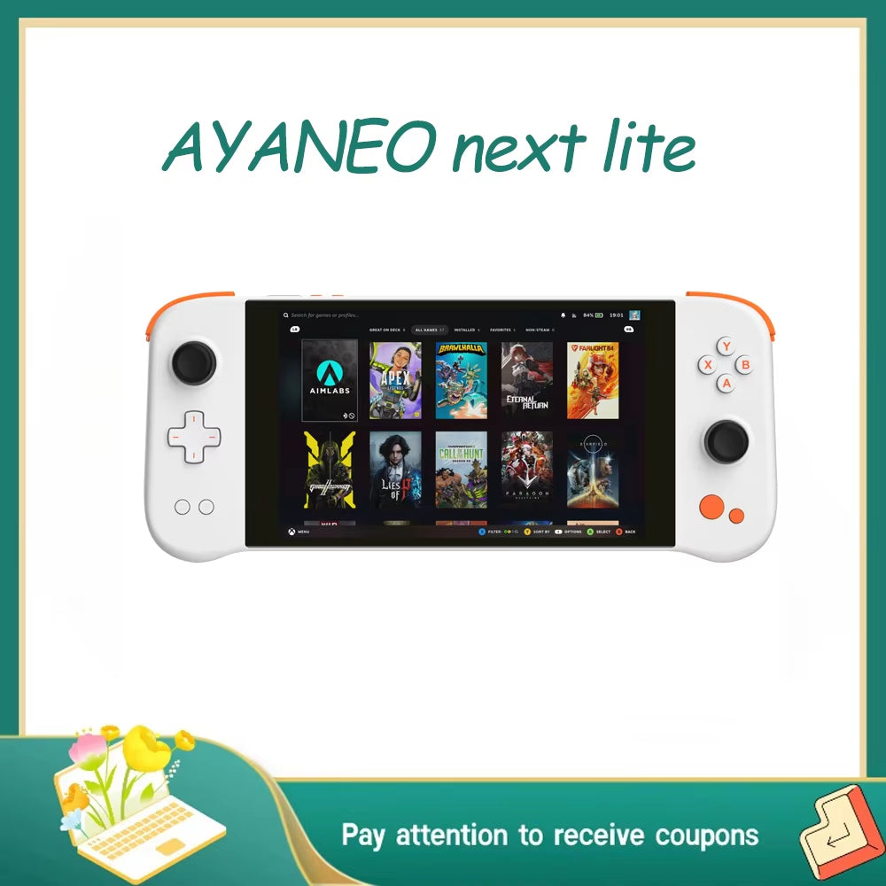 New AYANEO Next Lite Handheld Game Console AMD Ryzen 7 Linear Hall Joystick 7" 800P IPS Original Color Screen Gift