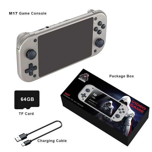 M17 Retro Handheld Video Game Console Open Source Linux System 4.3 Inch IPS Screen Portable Pocket Video Player for PSP